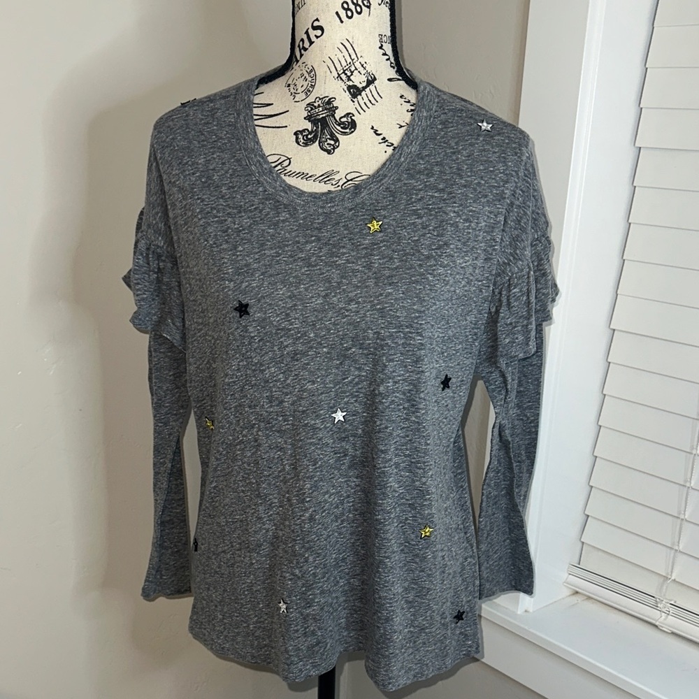 Sundry Heather Gray Starry Top